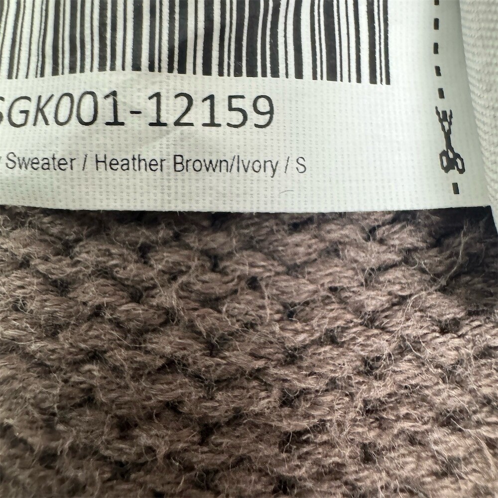 Quince Organic Cotton Striped Crew Sweater Womens Size S Brown Pullover - Picture 13 of 13